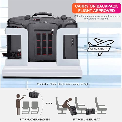 Image of WITZMAN Carry on Travel Backpack for Men Airline Approved Convertible Nylon Luggage Backpack