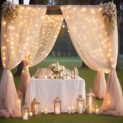 Telón Champagne 20x10 pies con luces para eventos miniatura 6