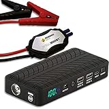Rugged Geek RG1000 INTELLIBOOST 1000A Portable Auto Jump Starter and Power Supply with LCD Display. USB Laptop Charging. Emergency Auto Jump Box for 12V vehicles such as Cars, Trucks, SUVs and more