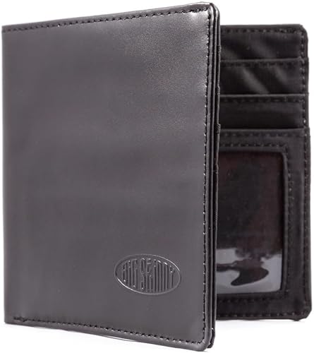 Big Skinny Men's World Leather Bi-Fold Slim Wallet with Zippered Pocket, Holds U