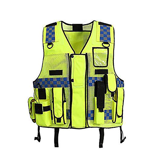 Preisvergleich Produktbild Ddl Tactical Vest Sicherheit, Multifunktions reflektierende Weste Regenmantel Verkehrspolizei topfit für Enforcement Angeln Motorradfahren,2XL 175
