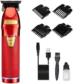 Pro Hair Clipper, Electric Professional Trimmer for Men Cordless Rechargeable Shaver Barber Cutting Machine T Styling(Red)