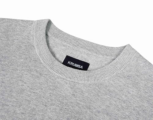 Krumba Knitted Oversized Sweater for Mens: Crewneck Long Sleeve Striped Pullover3