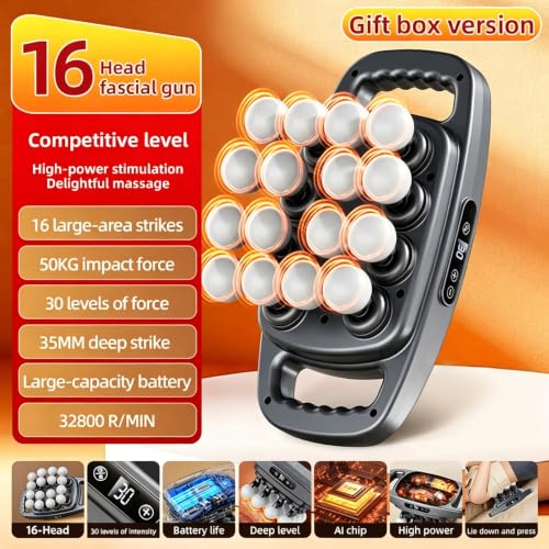 16 Head Massage Gun Set, Multi Head Massage Gun - Additional View