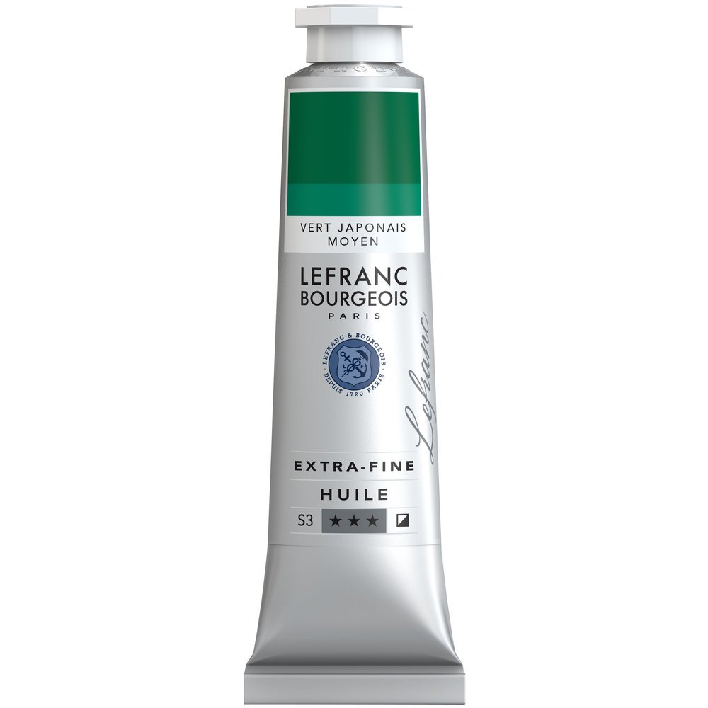 Lefranc Bourgeois Extra-Fine Oil Paint, Artists Quality, Japanese Green Medium, 40ml Tube