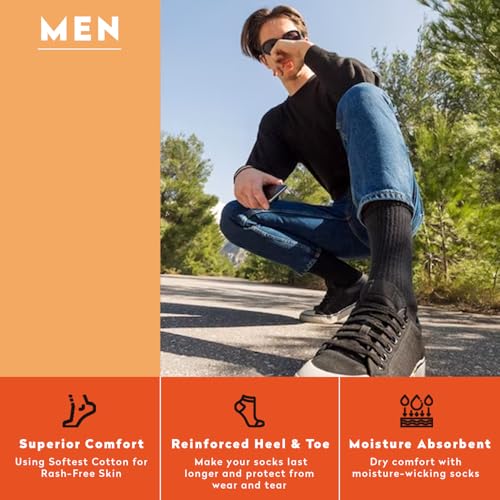 Image of Supersox Calf Length Sports Socks For Men Combo, Made With Durable Breathable Cotton, Anti Odour, Anti Bacterial, Anti Sweat, Moisture Aborbant with Thick Cushioned Bottom (Multicolor, Pack of 3)