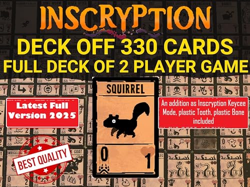 Generic Inscryption Card Game, Inscryption Cards. Fully Eligible for 2 Player Game. Gift for Friends, Gifts for Events... (J: Full Set - 330 Laminated Cards)