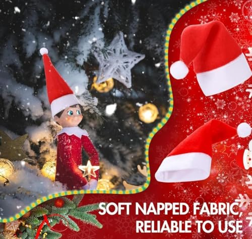 Image of PoPo Toys 2 Pcs Santa Claus Hat for Kids | Christmas Caps for Boys & Girls, Santa Claus Cap, Santa Hat for Kids, Christmas Caps - Red Size Kid