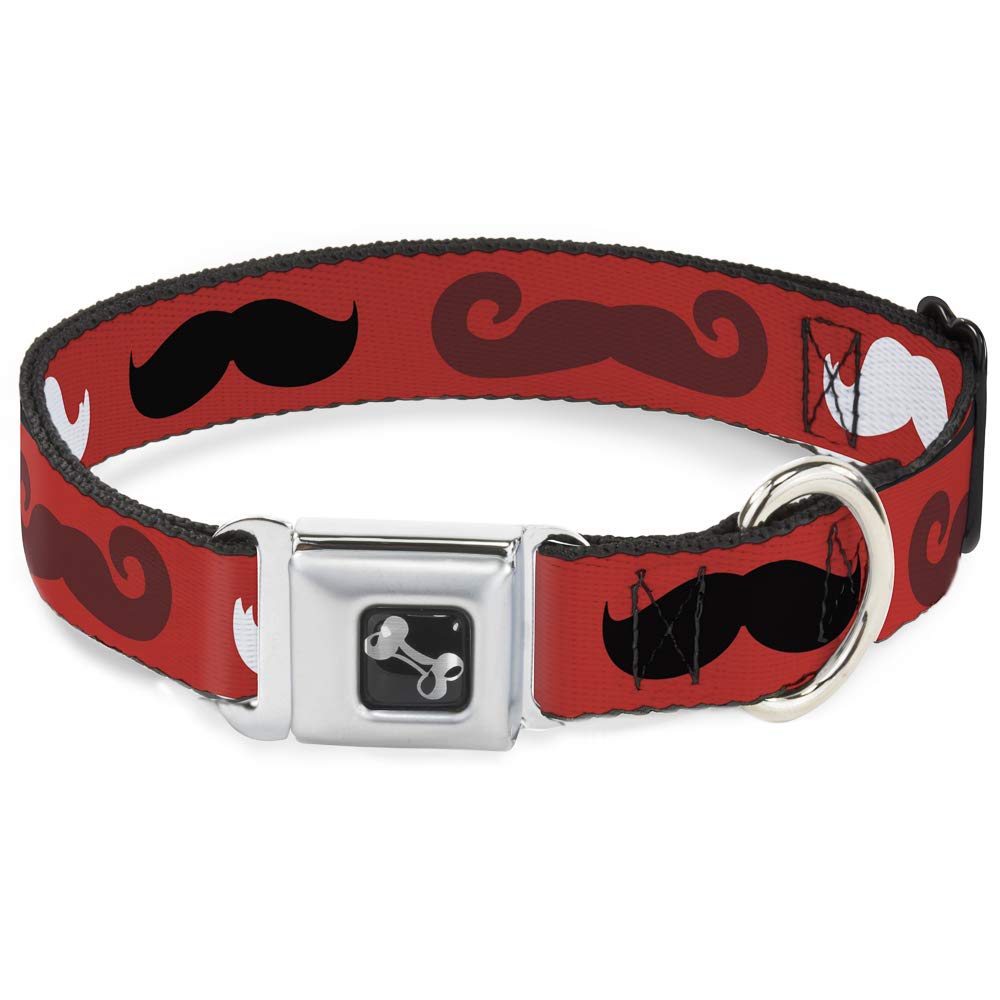 Collier large pour chien boucle os Buckle Down moustaches multicolore