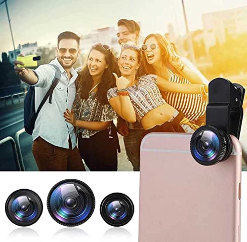 Image of dslr camera lens 3in1 Lens Kit for Mobile Phone 0.67X-Wide Angle 180-Degree Fish Eye 10X-Macro Lens Small Object Shot Lens Multi-Colour Compatible with All Smartphone, iOS Devices & Tablets