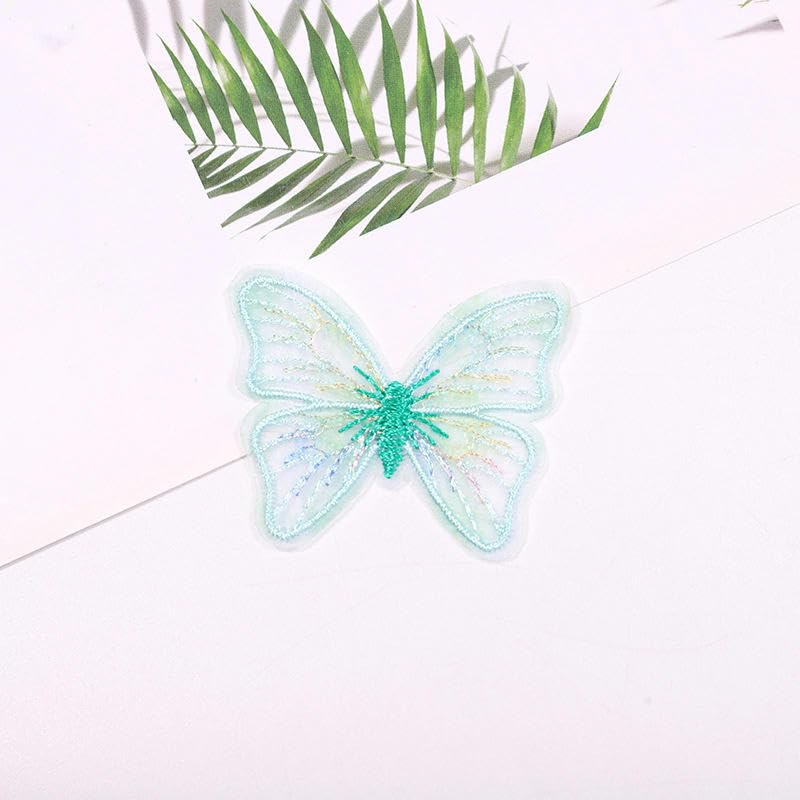 Parches de Bordado 50 Parches Bordados de Mariposa 5 x 4 cm, Apliques Encaje for Planchar en Ropa, Grandes for Coser Vaqueros y Chaquetas(White)