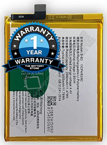 Image of THE BATTERY STORE Original B-B3 Battery Compatible for VIVO V5 Plus /Compatible for VIVO 1611 / X9 / X9i / X9 Plus Battery with 6 month warranty and high capacity battery backup. Carefully check your phone model and purchase. (FOR B-B3)