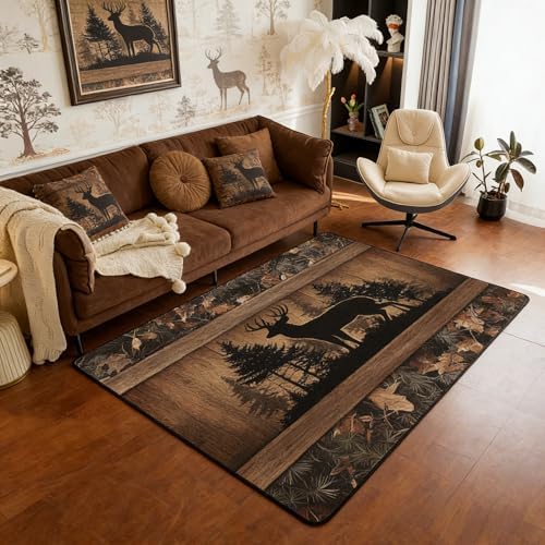 Amazon.com: Erosebridal Farmhouse Deer Area Rug 5x7 for Living Room ...