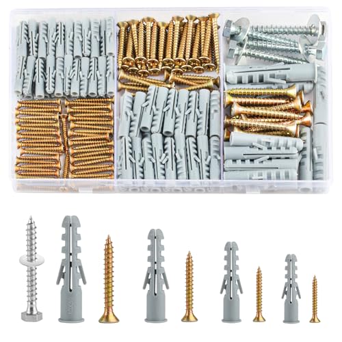 228 StkSchrauben Dübel Set, Gipskartondübel Schrauben Set, Betonschrauben und Dübel, Schlagdübel Sets mit Schrauben, Betondübel für Gipskartonplatten Mauerwerksziegel Betonwand Ankerbolzen 228 StkSchrauben Dübel Set, Gipskartondübel Schrauben Set, Betonschrauben und Dübel, Schlagdübel Sets mit Schrauben, Betondübel für Gipskartonplatten Mauerwerksziegel Betonwand Ankerbolzen