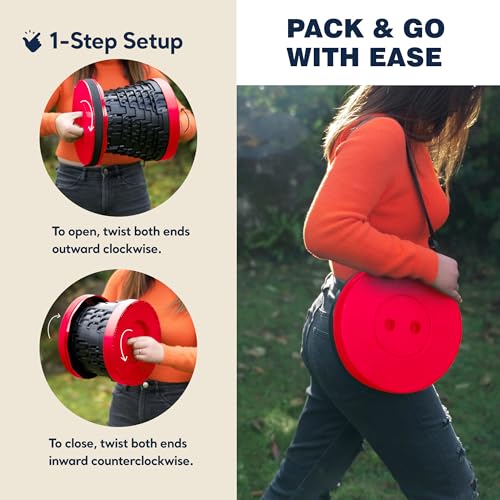 Image of Upgraded Collapsible Stool 2-Pack, 620lbs Max Weight, Lightweight Yet Sturdy, Portable Retractable Foldable Telescoping Camping Stool for Adults Outdoor Fishing Hiking Travel BBQ