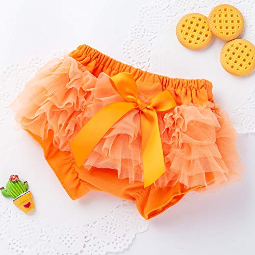 Baby Girls'Tutu Bloomers Newborn Toddler Cotton Tulle Ruffle Diaper Covers with Bow 0-24 Months2