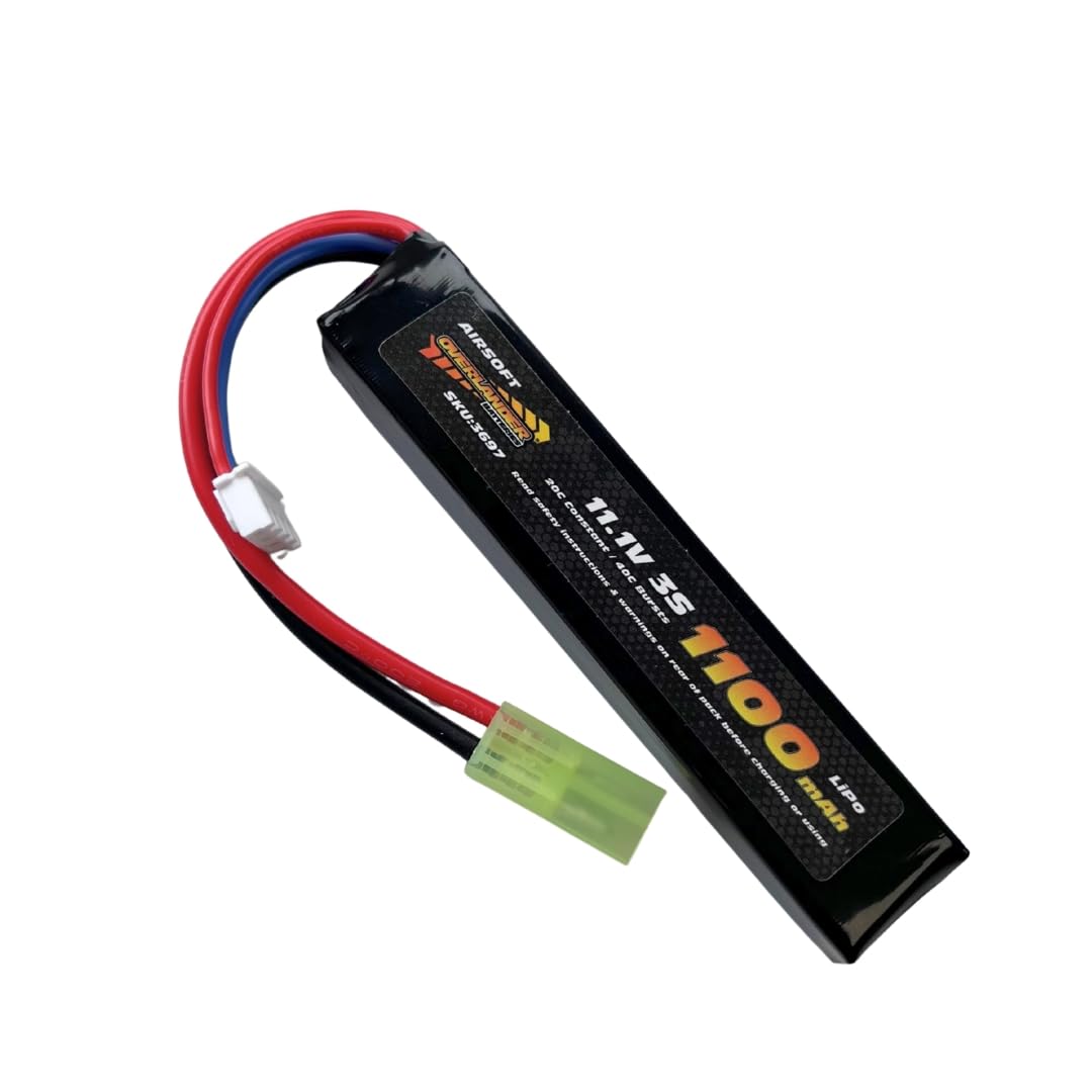 Overlander 1100mAh 11.1V 3S 20C VoltOps Airsoft Lipo Battery - #3697