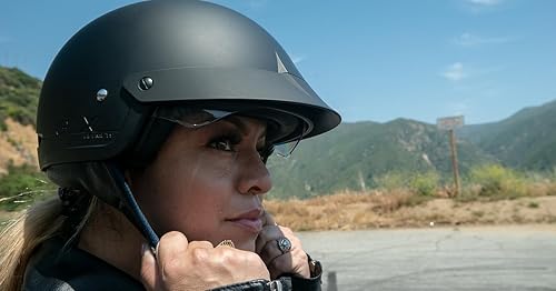 Miniatura 7 de GLX M14 - Casco de motocicleta de cara abierta, negro mate, grande, aprobado por DOT Mate negro,Negro -,https://www.amazon.com/dp/undefined