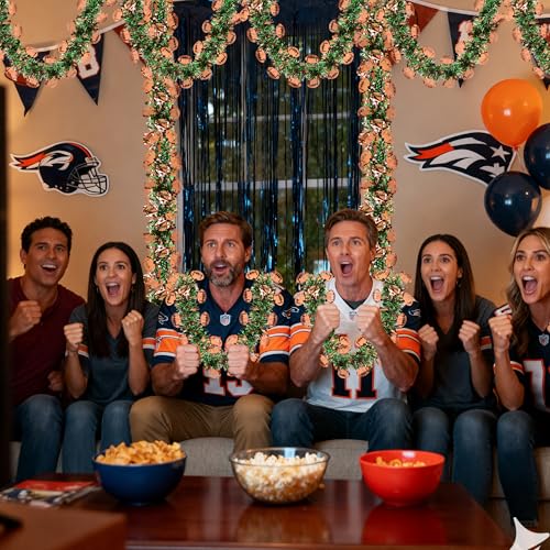 50 FT Football Party Decorations, Brown Green Football Tinsel Garland by Lairyan - Used condition - Image 5