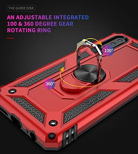 BestShare for Huawei P30 Lite Case & Tempered Glass Screen Protector, Rugged Anti-Scratch Shockproof Kickstand Armor Cover & Magnetic Car Mount Ring Grip, Black