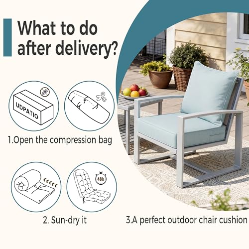 Image of Art Leon Waterproof Outdoor Seat Cushion 24 inchx 24 inch 30D High Density Foam Patio Chair Cushions with Non-Slip Backing Patio Cushions for Patio Furniture Porch Swing Garden Bench Camping Stadium Grey