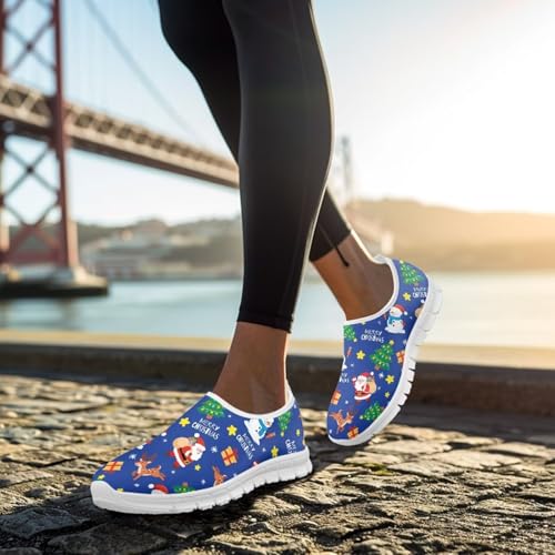 Image of Floral Sneakers for Women Colorful Art Shoes for Women Slip On Casual Work Shoes