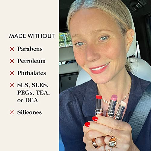 Goop Beauty Lip Balm Trio | Moisturizing & Hydrating Lip Balm For Chapped, Cracked & Dry Lips | Clear, Peony, And Tomato | 0.16 Oz Each | Lip Tint With Nourishing Formula | Petroleum & Paraben Free #TOP3