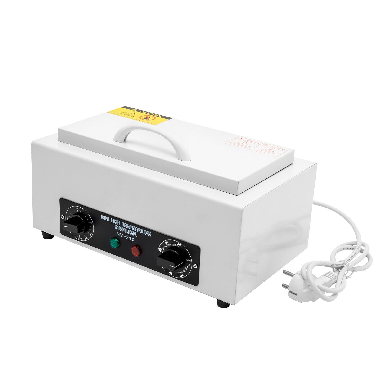Heißluftsterilisator 300W Sterilisator für Instrumente Timer 1-60 Minuten Mit Abnehmbarem Edelstahlkorb Autoklav für Nagelwerkzeuge