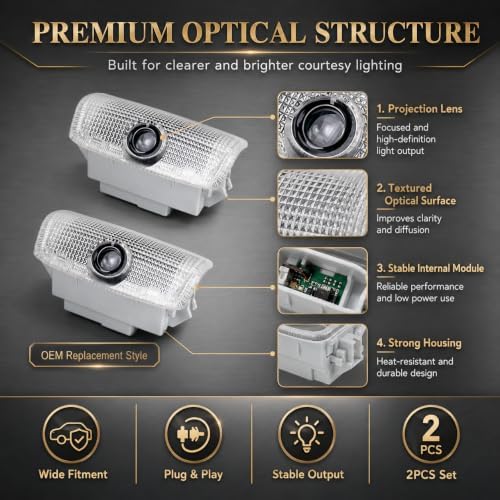MSCHARM 2pcs Car Door Lights Logo Projector Dual Plug Puddle Lights Ghost 3D Shadow Light Compatible with Infiniti FX G Q50 Q60 Q70 M EX QX50 QX60 QX70 QX80 Accessories - 3