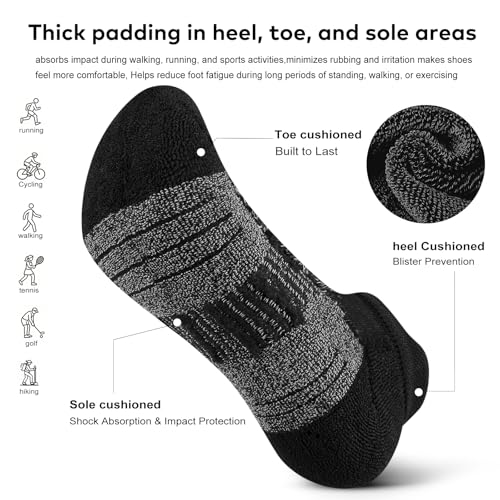 Image of cuangya Ankle Socks for Women - Athletic Low Cut Running Cushioned Socks (3-5 Pairs)