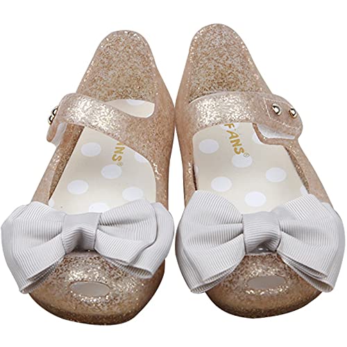Mvlsoct Girls Princess Mary Jane Cloth Bow Jelly Shoes Flats4
