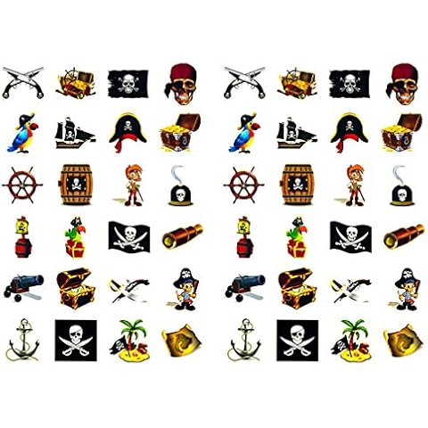 48 pegatinas para niños de Oblique Unique con diseño de piratas Cover
