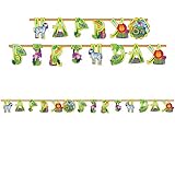 Amscan Wild Jungle Animals Themed Party Jumbo Add-an-Age Letter Birthday Banner (30 Piece), Multicolor, 10 1/2' X 10