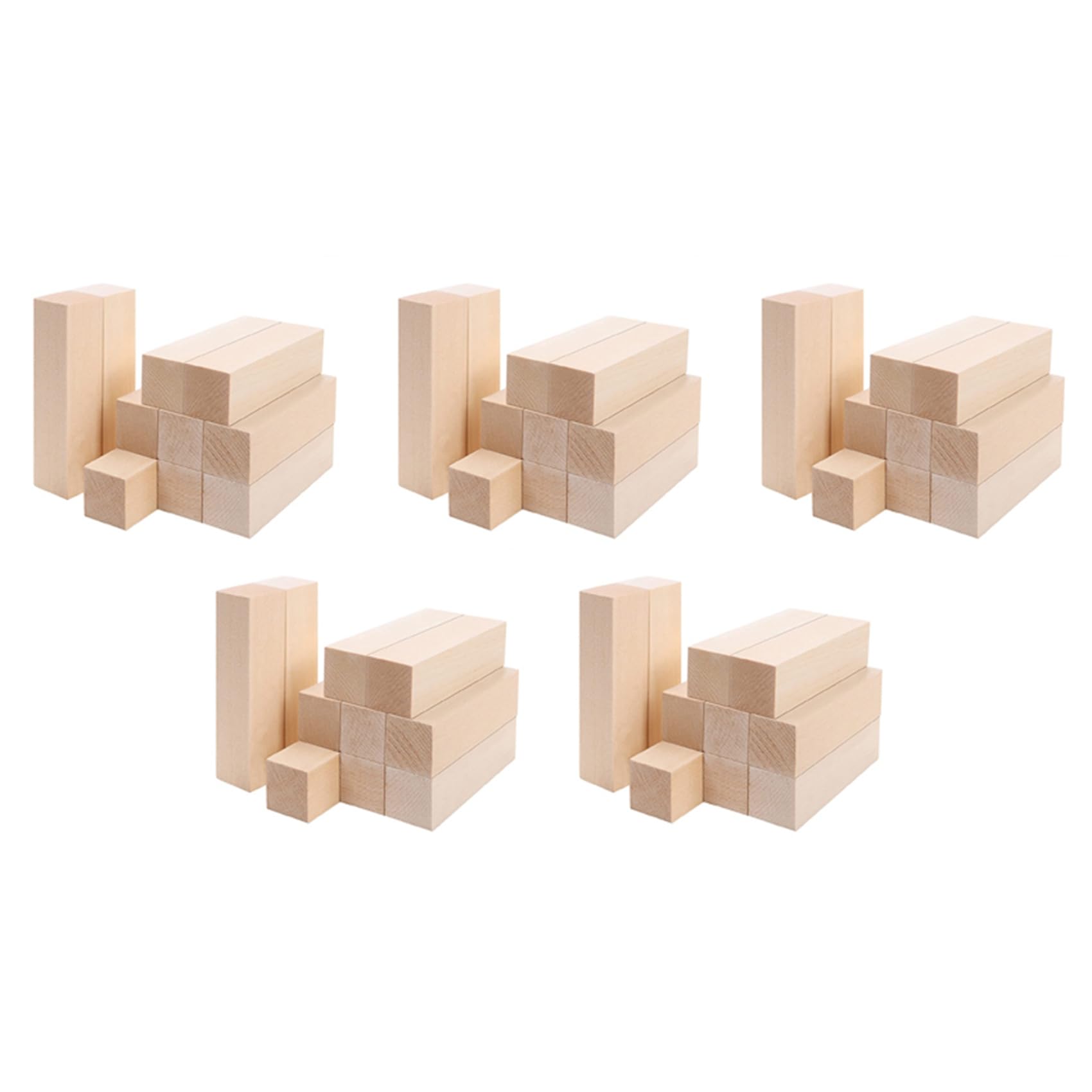 Jnchdghwa Picture Color Large Carving Wood Blocks (50 Pack) 4 X 1 X 1 Inches Unfinished Basswood Project Craft Kit Diy Hobby Set For Beginners