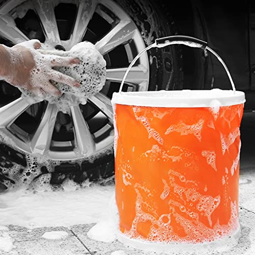 Secchio pieghevole da campeggio, resistente, per attività all'aperto, lavaggio auto, pesca e canottaggio, capacità 11 l
