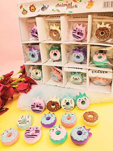 Image of TERA 13 Donut and Unicorn Shape Eraser Set for Kids (24 Pcs) Non Toxic Eraser, Stationary Items, Birthday Return Gifts for Girls
