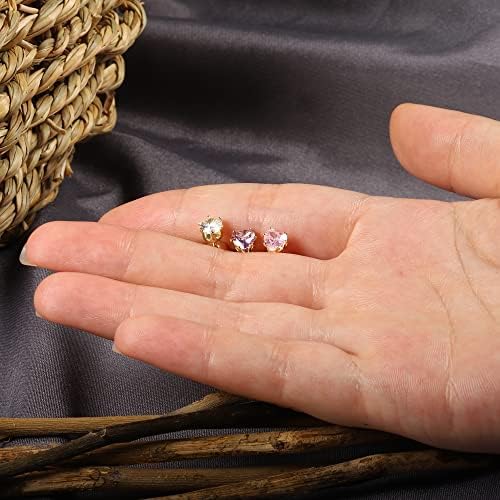 Stud Earrings Set for Women Tiny Stud Earrings 14k Gold Plated Stud Earrings Diamond Stud Earrings for Girls