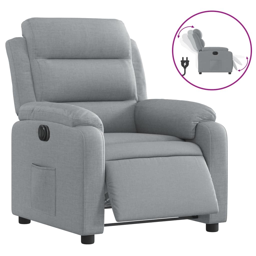 Rantry Poltrona Elettrica Reclinabile Grigio Chiaro in Tessuto,Mobile Sedia da Massaggio Poltrona Relax Tutto Il Corpo, Poltrona Massaggiante Poltrona Reclinabile Relax m