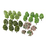 Yetaha 70pcs 3-9cm Model Trees, Model Train Scenery Architecture, HO Scale Layout, Railroad Architect Diorama Trees for DIY Scenery Landscape, Mixed Color