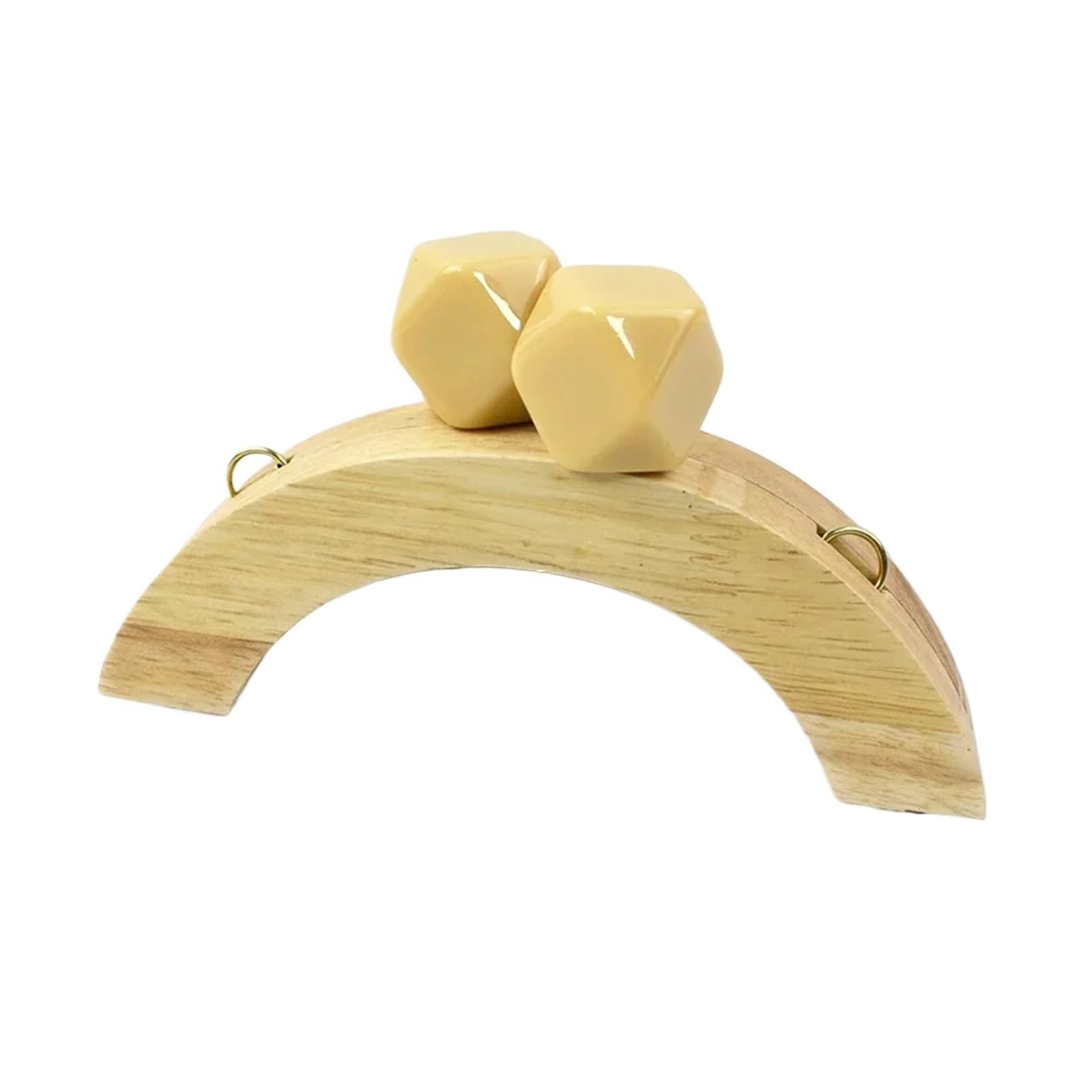 PVUVTNAHW 1Pc 14cm Wooden Purse Handle Colored Beads Mini DIY Bag Frame Kiss Women Handbag Closure Clasp Handmade Accessories(White)