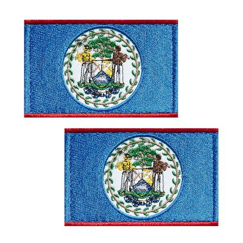 JBSJBS Bestickte Aufnäher mit Belize-Flagge, Belizer-Flaggen, Militär, taktischer Aufnäher, Team-Logo, Dekorationen (2 Stück)