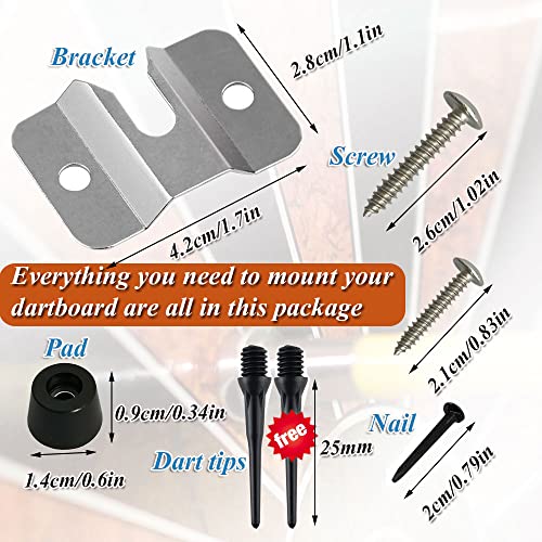 Dartboard Mounting Bracket Kit Portable Wall Hanging Dart Board Set Dartboard Mounting Hardware Kit With Pads & Screws And Steel Dartboard Holder (General Style) #TOP4
