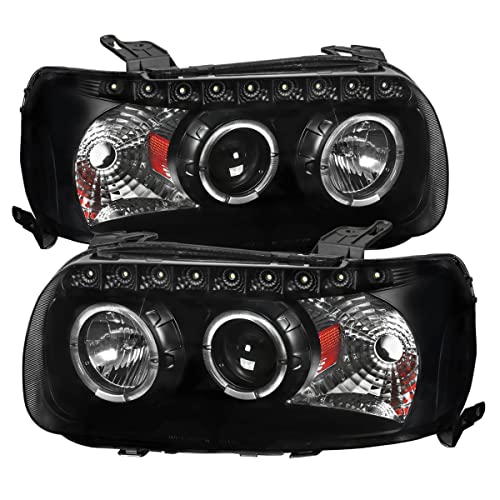 Carpartsinnovate For 05-07 Ford Escape Dual Halo Projector Headlights Black Clear w/SMD LEDs Bar