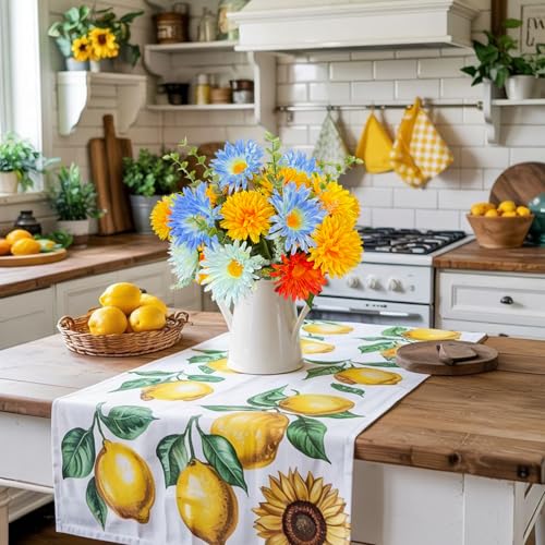 Image of Artificial Faux Gerbera Daisies Flowers Fake Silk Sunflower Spring Flowers Arrangements Cemetery Flowers for Grave Home Indoor Table Vase Wedding Party Decor(No Vase)