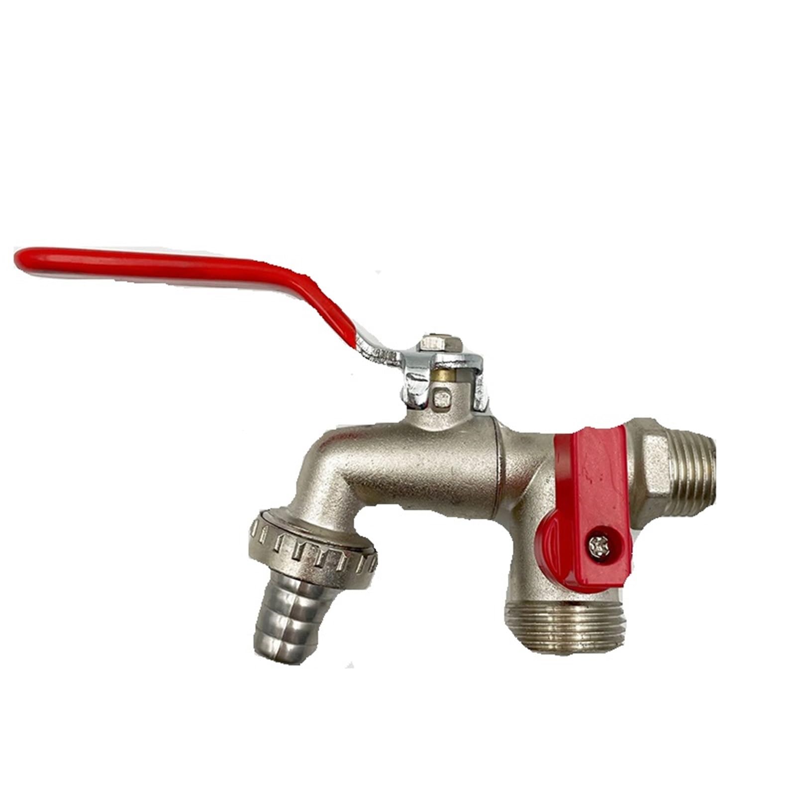 Outside Tap Double Head Outdoor Garden Water Faucet 1 Inlet 2 Outlet Brass Faucet Splitter with Dual Nipple and Outdoor Balcony Faucet(Color 01)
