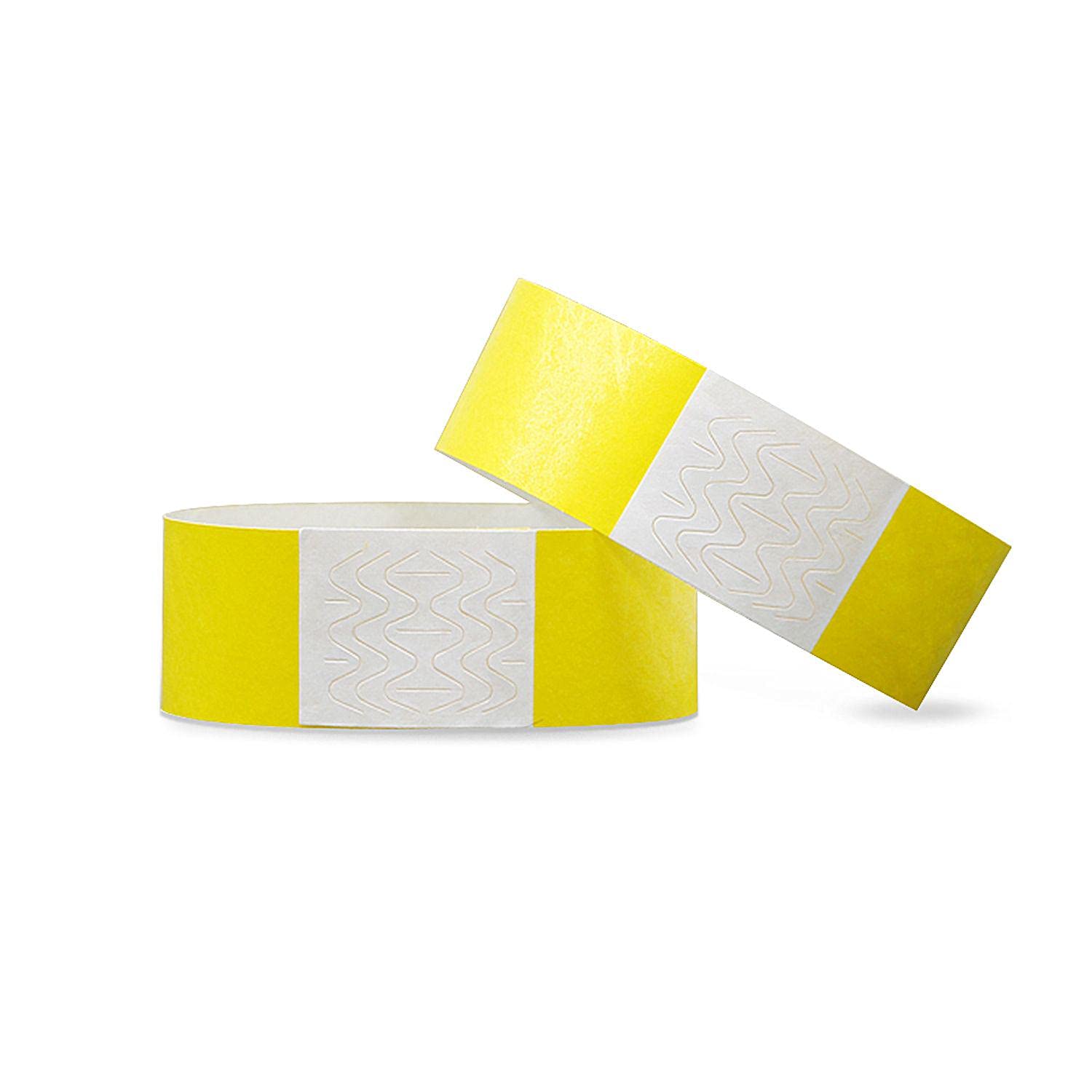 Lot De 100 Bracelets De Sécurité En Papier Tyvek - 19x250 Mm, Jaune, Inviolables Pour événements