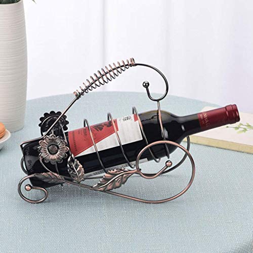 Soporte independiente de metal forjado para vino marrón miniatura 3
