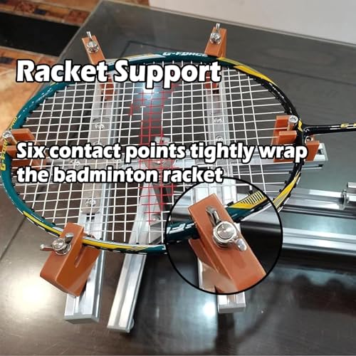 Incordatrice portatile per racchette da tennis con morsetto a 6 punti, strumento manuale per 9-14,5 kg, design da tavolo in lega di alluminio per una manutenzione accurata del letto delle corde