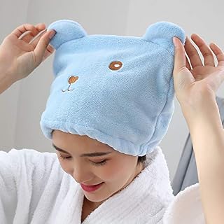 Cute Animal Thickened Hair Drying Towels,Plush Dry Hair Cap, Quick-Drying Absorbent Hair Towel Wrap for Women and Girls