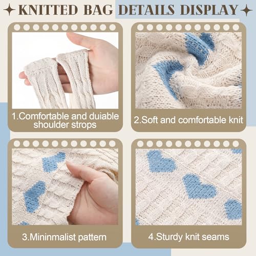 Bolso Tote de Crochet para Mujer 3 Pcs Verano miniatura 6